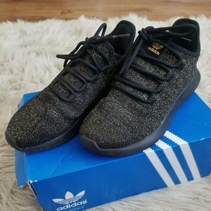 Adidas tubular shadow J woman's black/gold